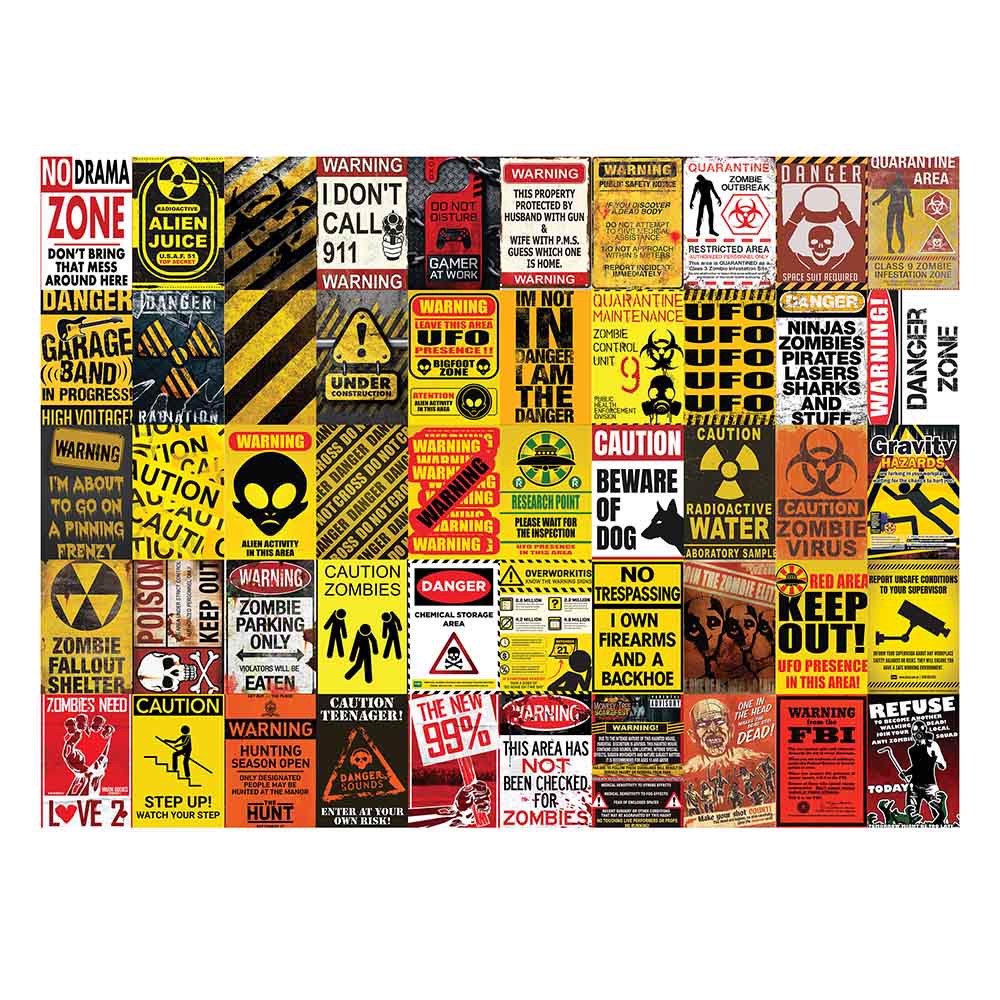 WARNING - Set 50 tấm 22x30cm decal dán tường trang trí decor quán nhà cửa chủ đề Cảnh báo