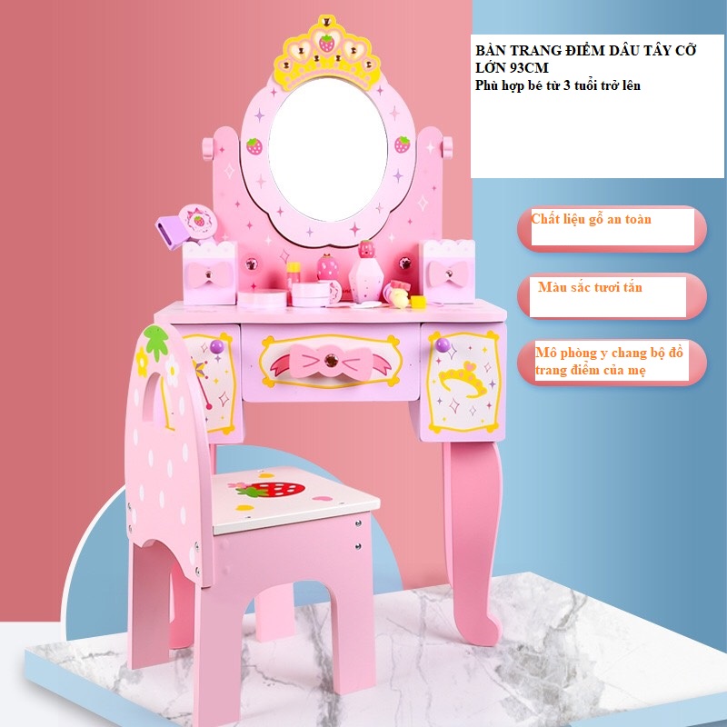 Đồ chơi Bàn trang điểm gỗ cỡ lớn 93cm cho bé