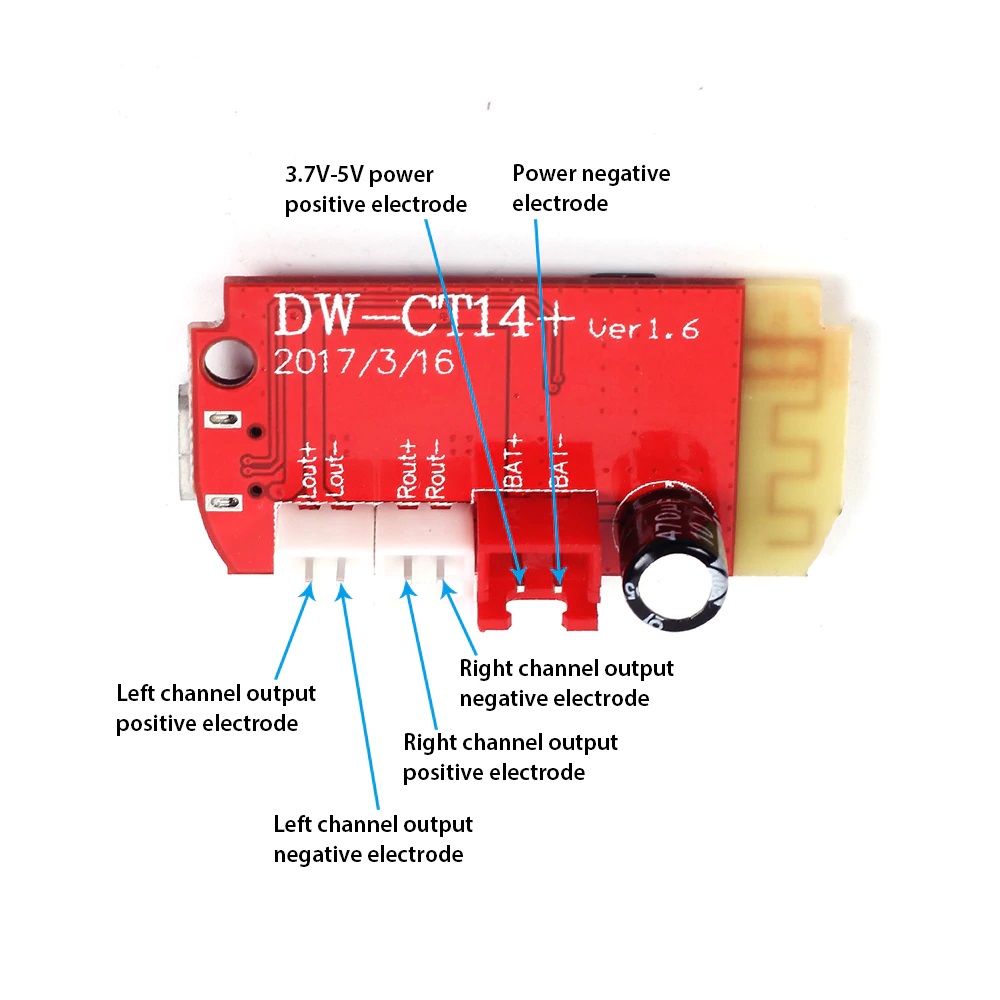 Mạch Khuếch Đại Âm Thanh Bluetooth 4.2 - 2*5W Cổng Micro USB 5V