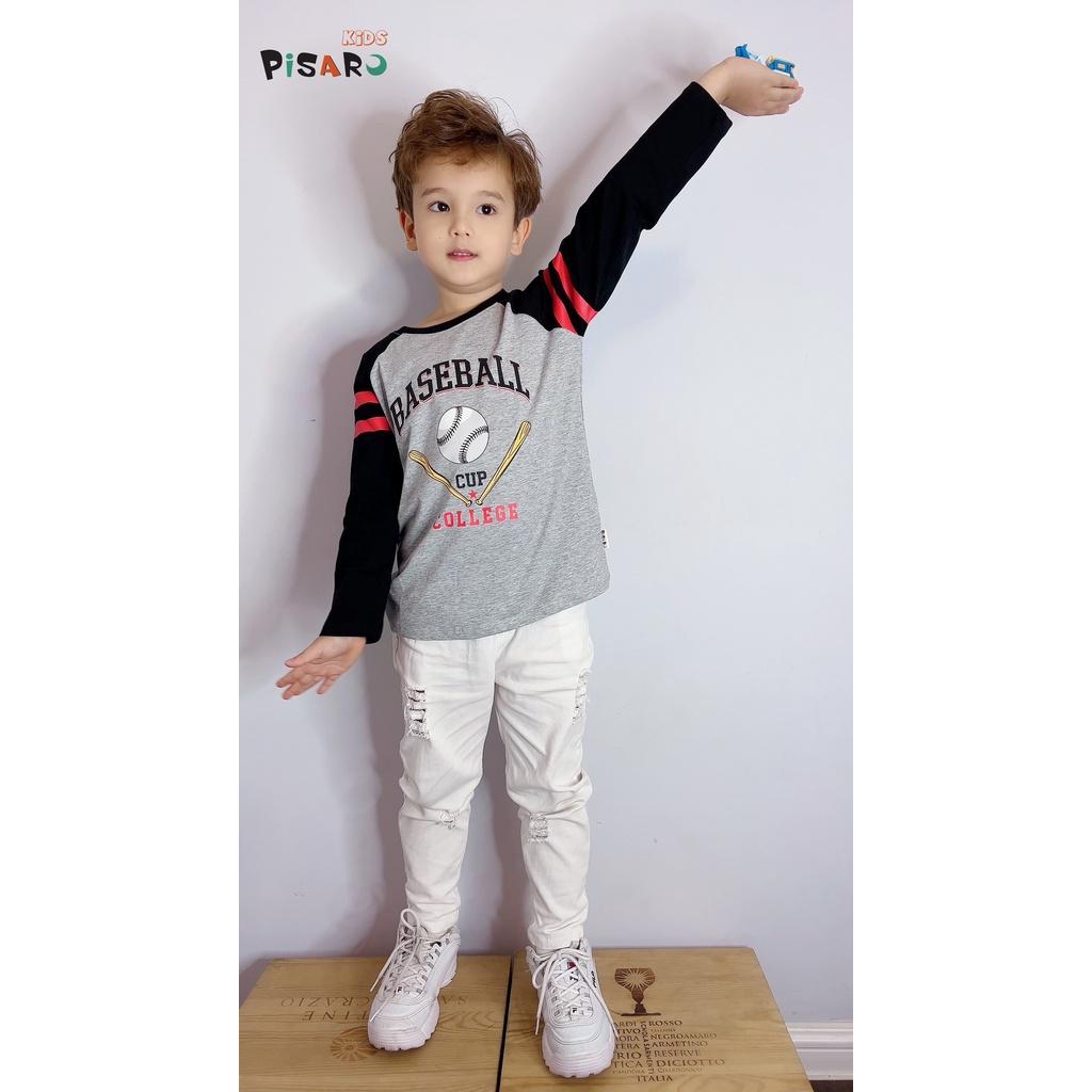 Áo thun bé trai và bé gái PISAROKIDS chất vải Cotton cao cấp co giãn mềm mại