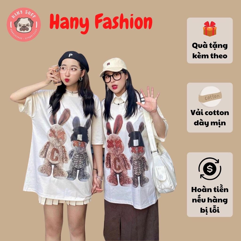 Áo thun unisex tay lỡ form rộng Bad Couple Teddy đầy đủ tag cổ tag tay || Hany shop