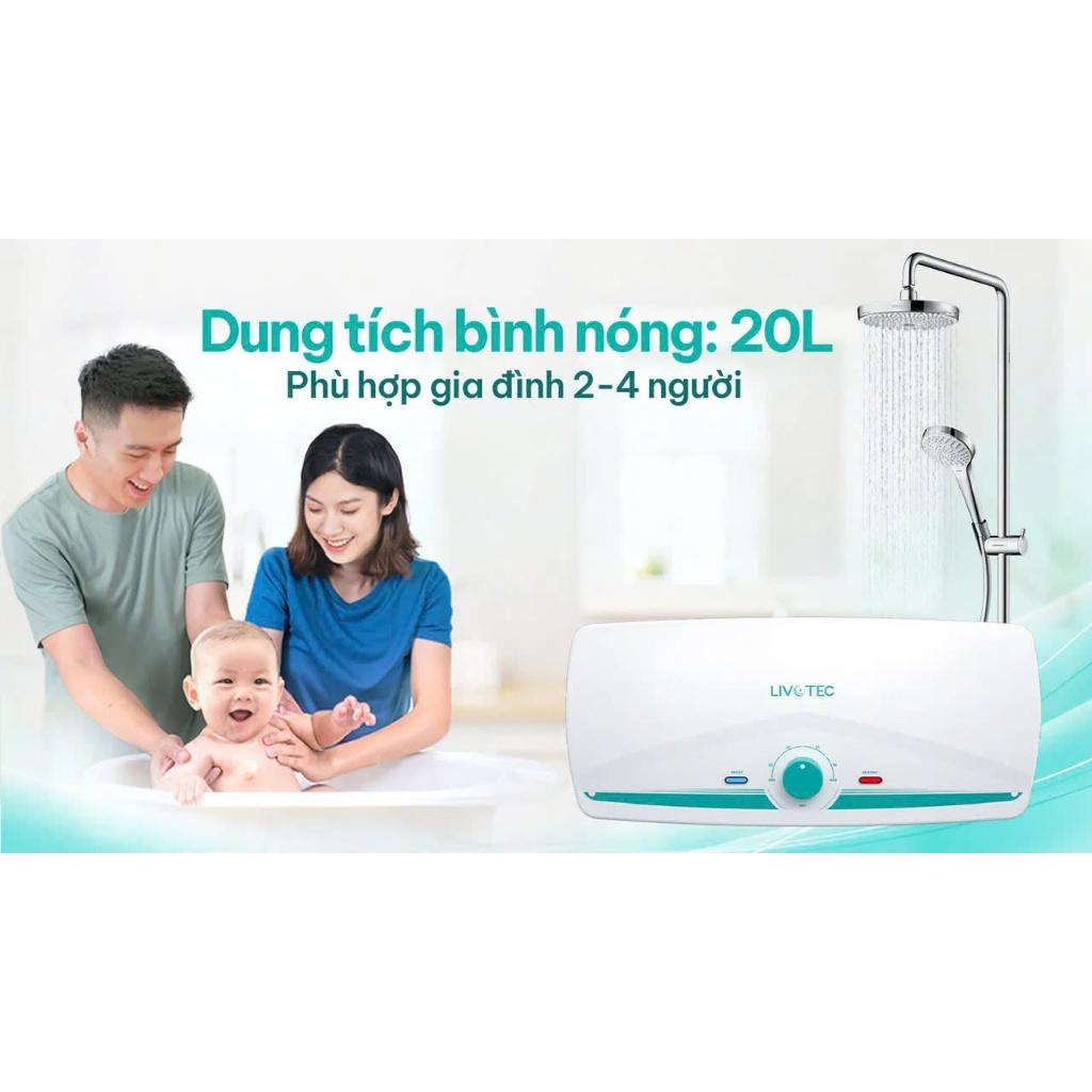 Bình nước nóng 20L Livotec LWH-ID20 5 cấp an toàn - Miễn phí vận chuyển toàn quốc - Bảo hành 24 tháng - Hàng Chính Hãng