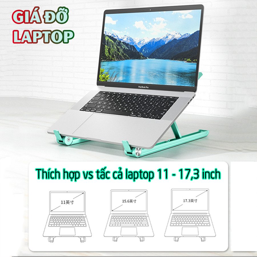 Tặng túi đựng bằng nỉ cao cấp - Giá đỡ dành cho Laptop tản nhiệt chống trượt - nhiều màu