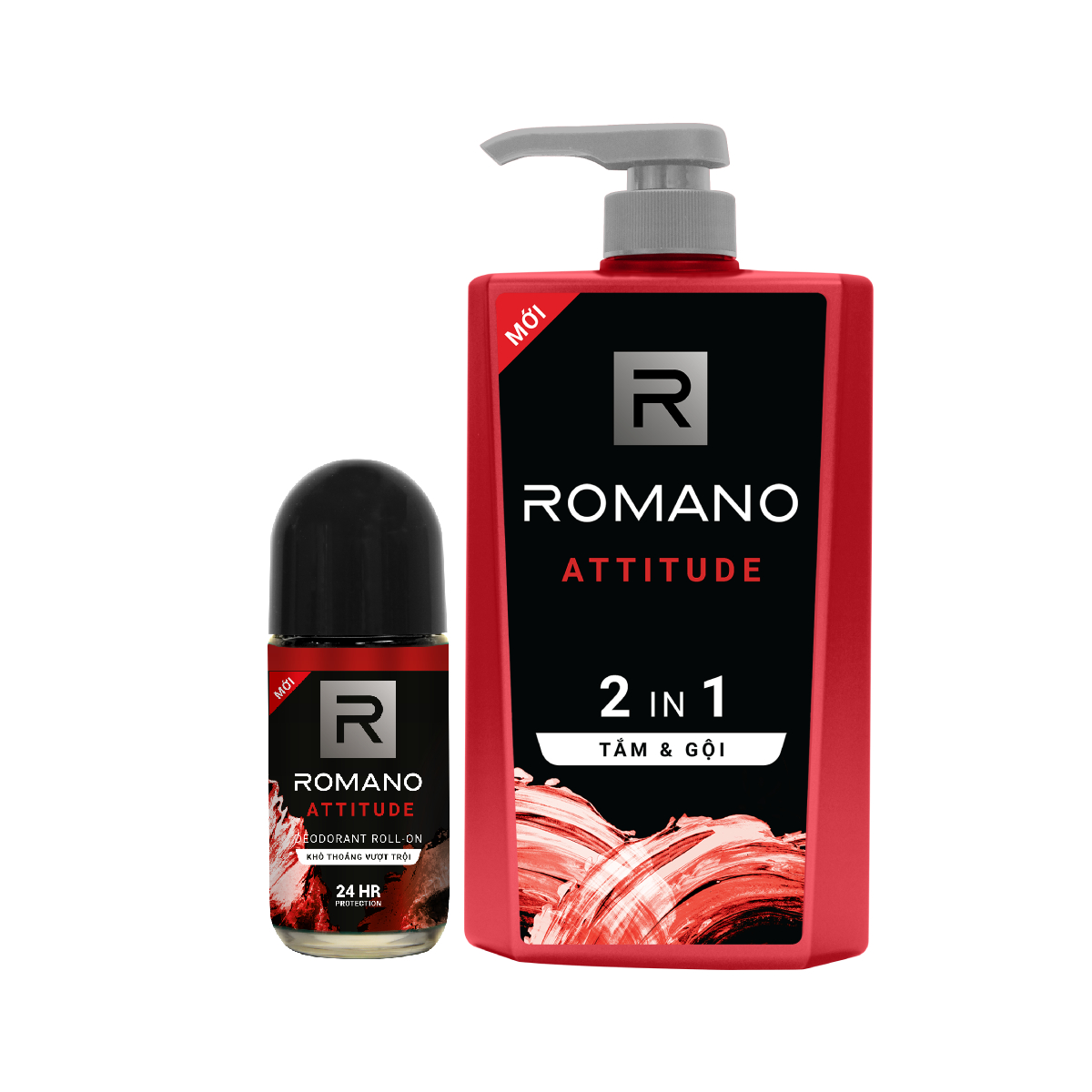 Combo tắm gội 2 trong 1 Romano Attitude 650gr &amp; lăn khử mùi Attitude 50ml