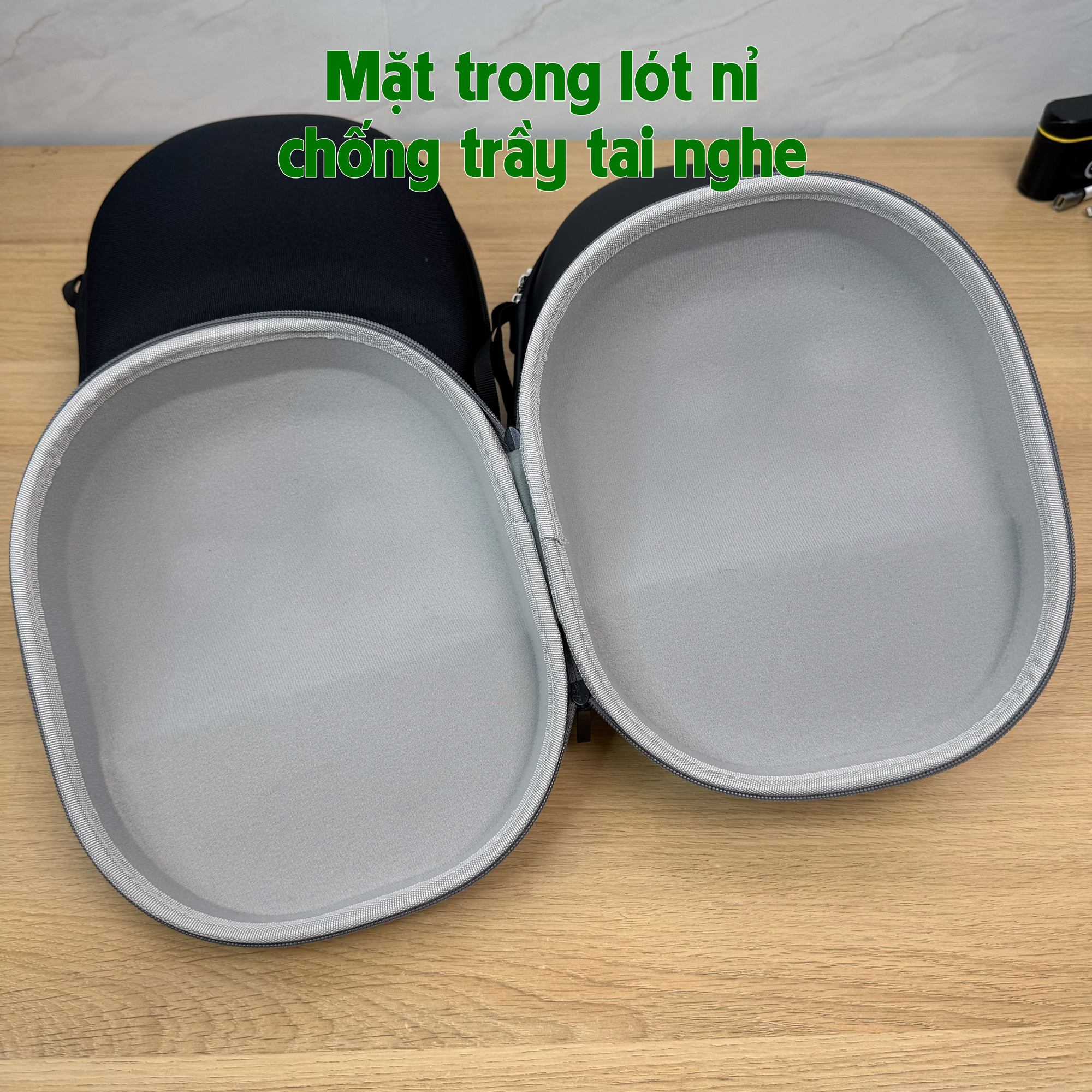 Túi hộp chống sốc khung cứng đựng tai nghe chụp tai loại lớn airpods max chống thấm chống trầy xước có quai xách treo - Hàng chính hãng