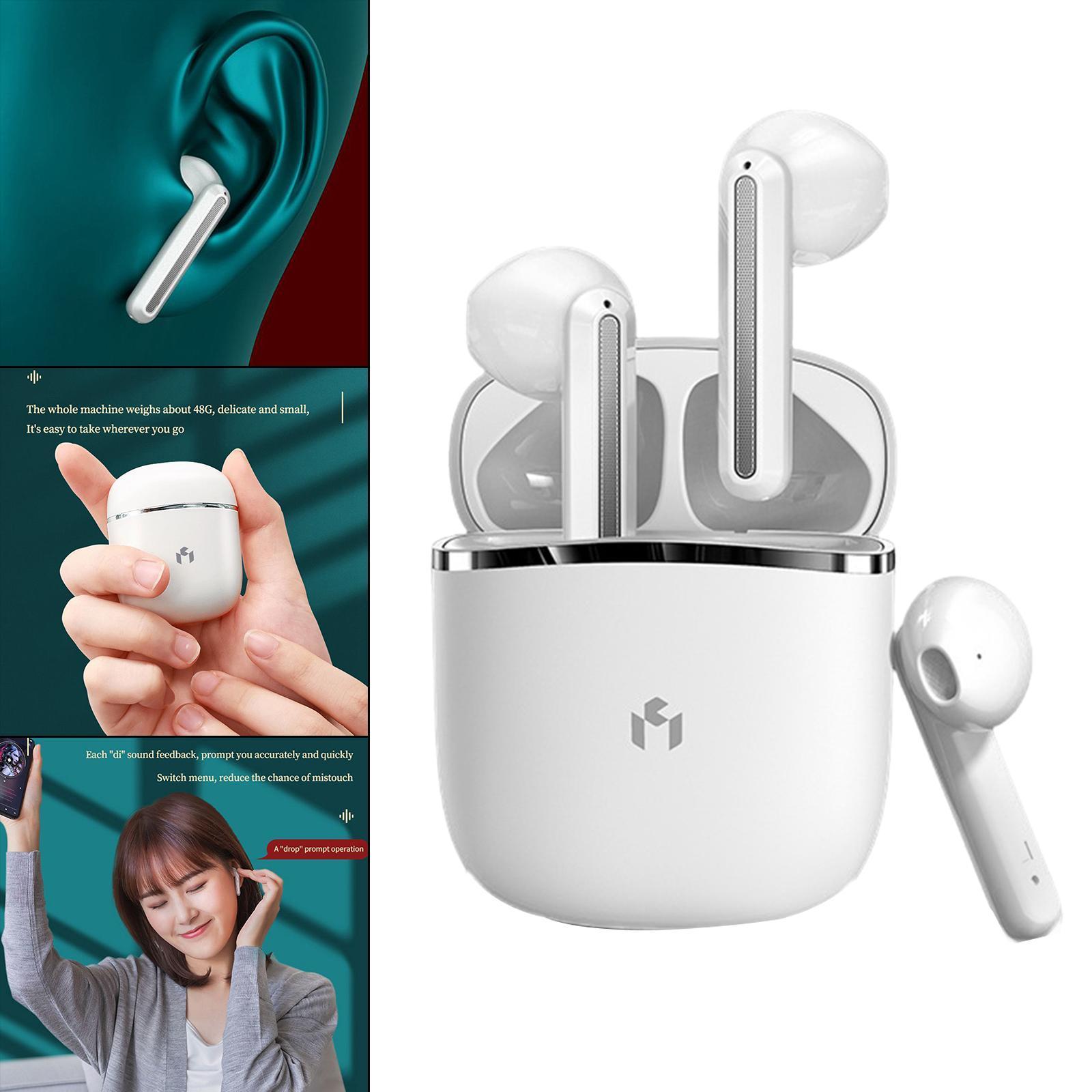 Bluetooth Earphone Touch Control Professional Low Latency for Sport - white,