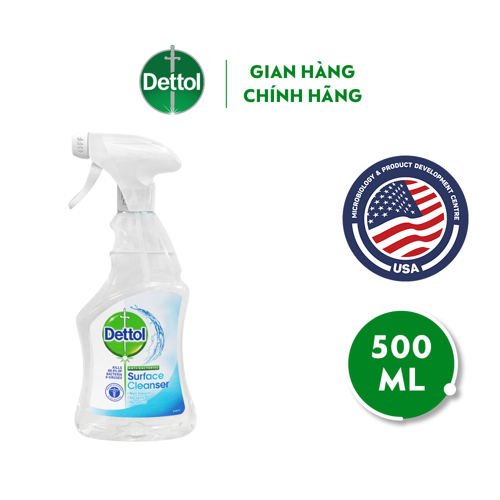 Chai xịt vệ sinh bề mặt kháng khuẩn Dettol 500ml