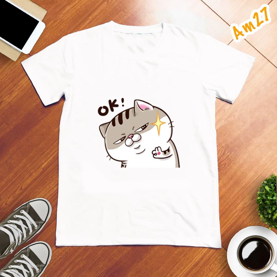 Áo thun Unisex Mèo Ami Bụng Bự Siêu Dễ Thương