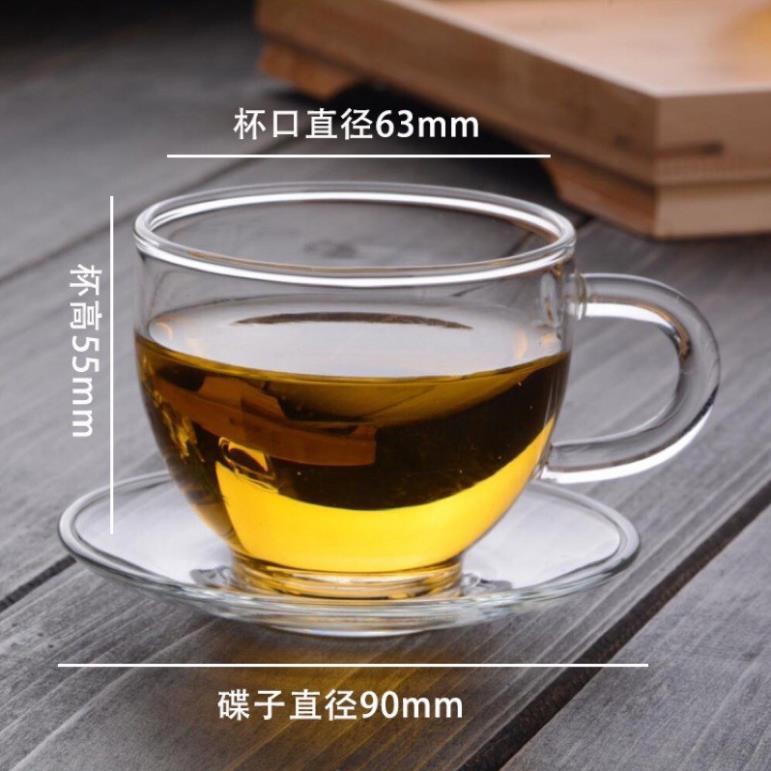 Chén trà thuỷ tinh có quai dung tích 80ml