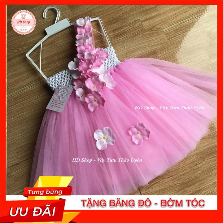 Đầm công chúa ️️ Đầm công chúa Hồng phấn Tú cầu cho bé 0-7 tuổi