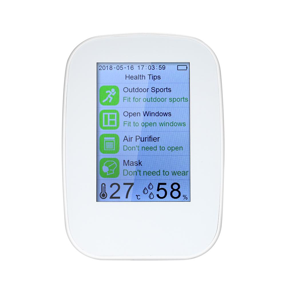 Portable Air Quality Detector Indoor/Outdoor Digital PM2.5 Formaldehyde Gas Monitor LCD HCHO & TVOC Tester Instrument Meter Air Analyzers with Rechargeable Battery