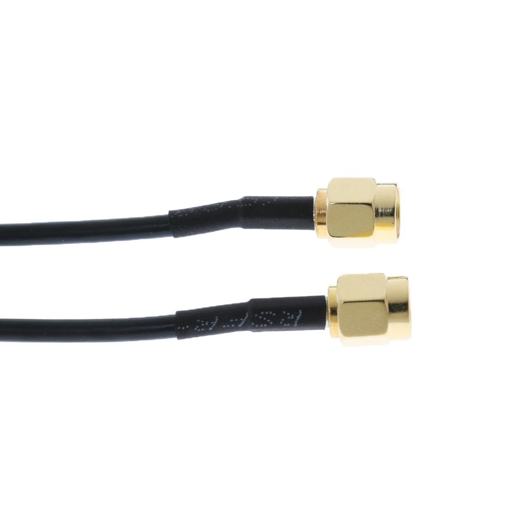 Black RP-SMA Male to Male Coax Extension Cable Adapter for WiFi LAN WAN Router Antenna, 20Meter/65.6Feet