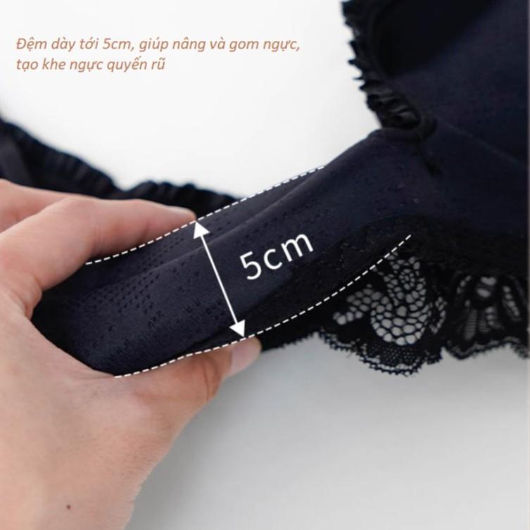 Áo Lót Ren Mềm Không Gọng Đệm Dày 5cm Nâng Ngực Thông Hơi B434
