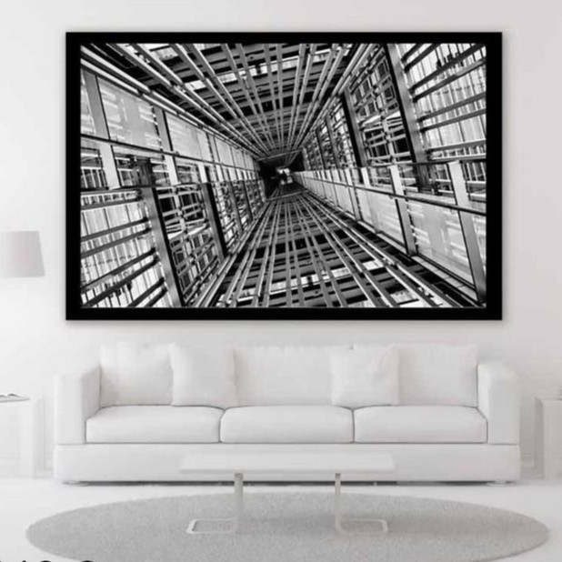Set tranh canvas kiến trúc trắng đen phong cách tối giản 60x90 (904) DC0613-2