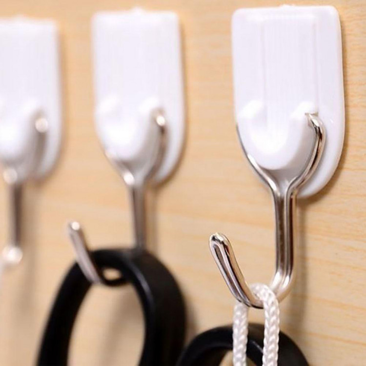 Vỉ 6 móc Inox treo dính tường Powerful Hook 2kg Vỉ 6 móc Inox treo dính tường Powerful Hook 2kg