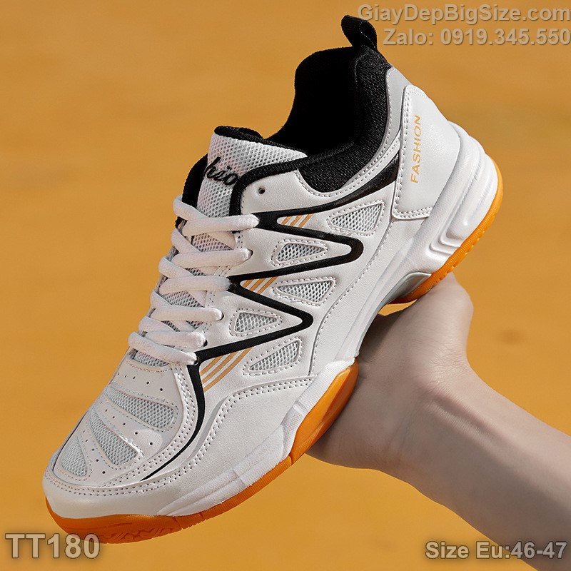 Giày chơi cầu lông tennis cỡ lớn 45 46 47 48 cho nam cao to chân ú bè. Big size badminton shoes for wide feet - TT180