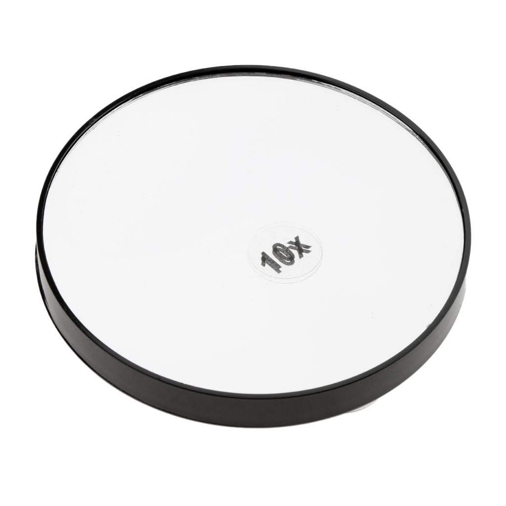 4xTravel Wall Suction Mirror 10x Magnifying for Makeup Cosmetic Bedroom Mirror Black