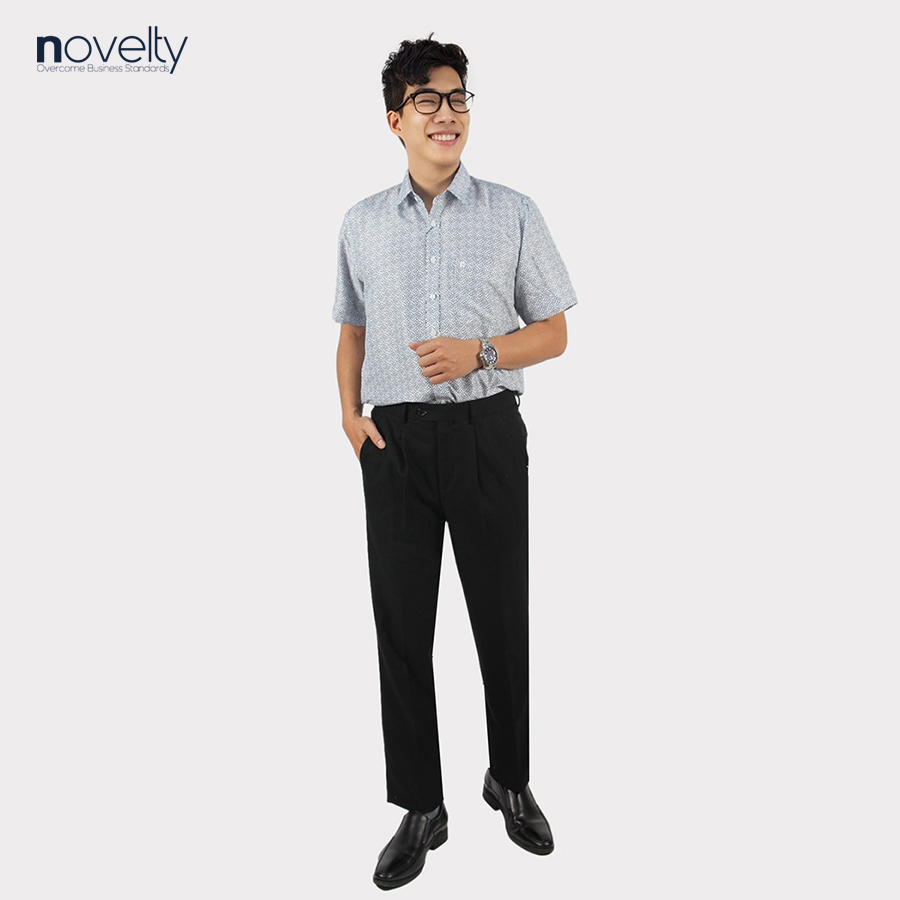 Áo sơ mi nam ngắn tay Novelty Casual hoa văn NSMMHTNSPB220509N