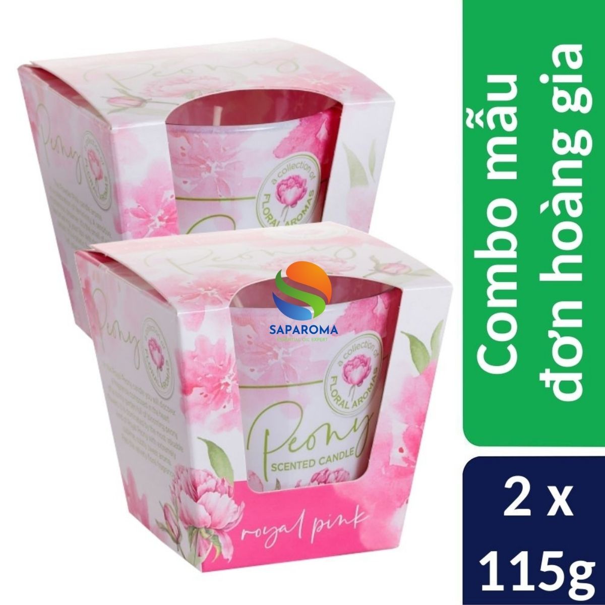 Combo 2 ly nến thơm tinh dầu Bartek Peony 115g - mẫu đơn hoàng gia, nến trang trí, thơm phòng, thư giãn, hỗ trợ khử mùi