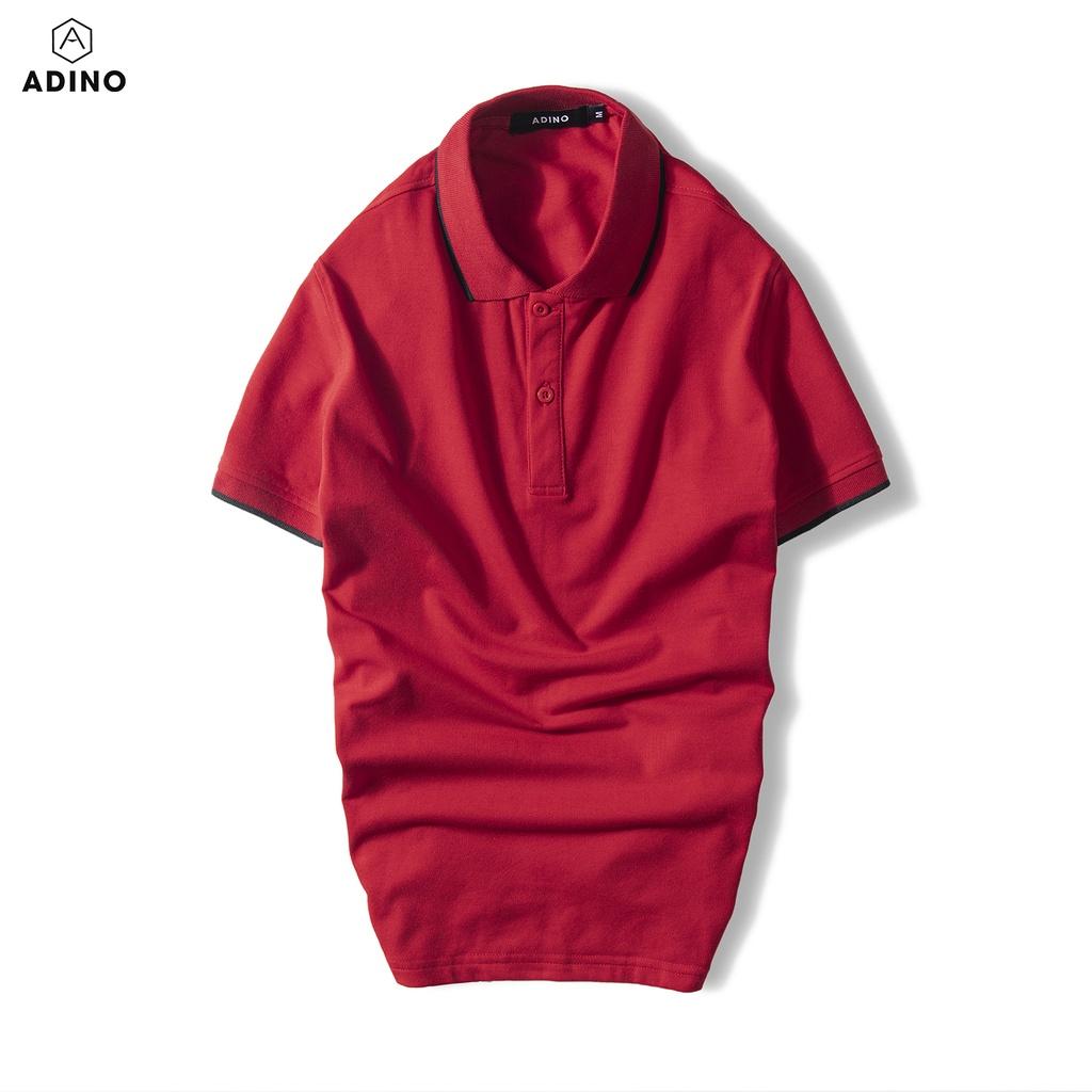 Áo polo nam ADINO 6 màu phối viền vải cotton co giãn dáng công sở slimfit hơi ôm trẻ trung AP70-AP75