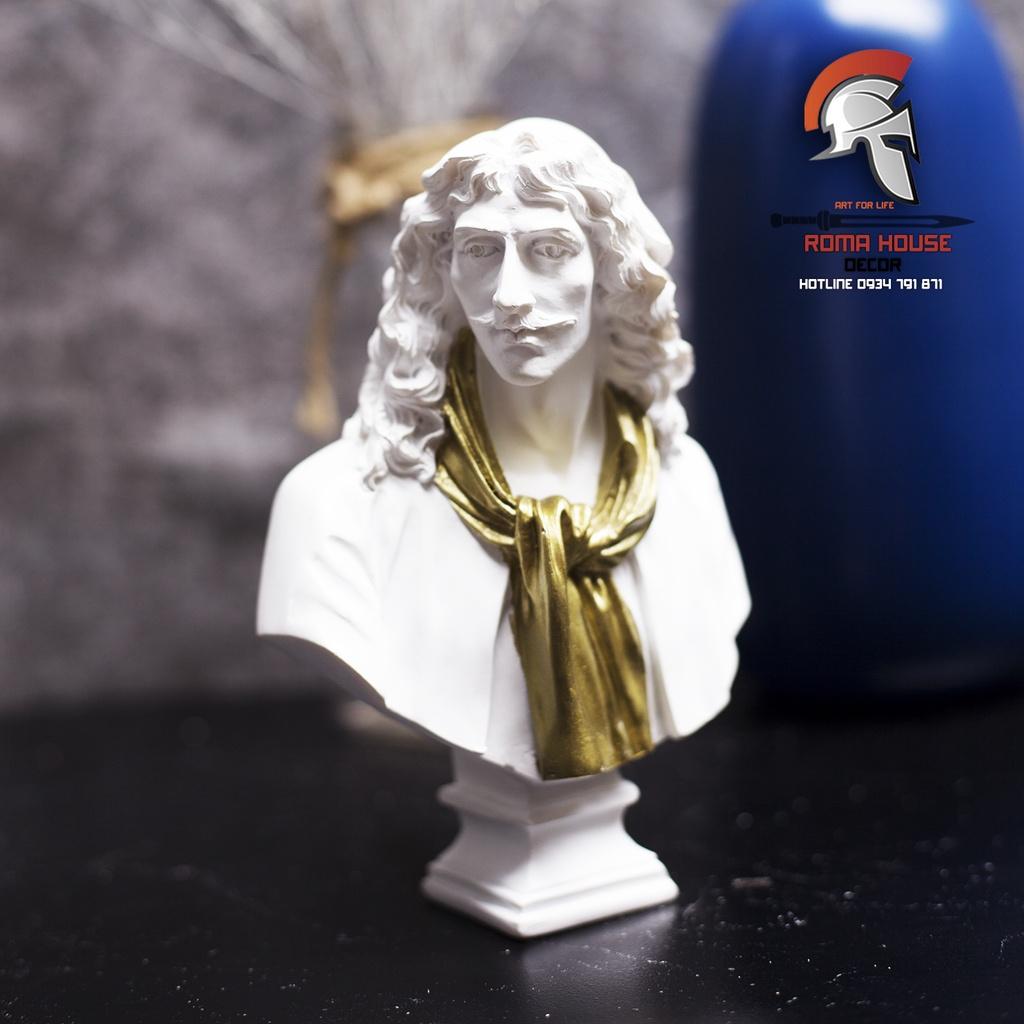 Tượng bán thân Molière cao 15 cm decor trang trí nhà cửa