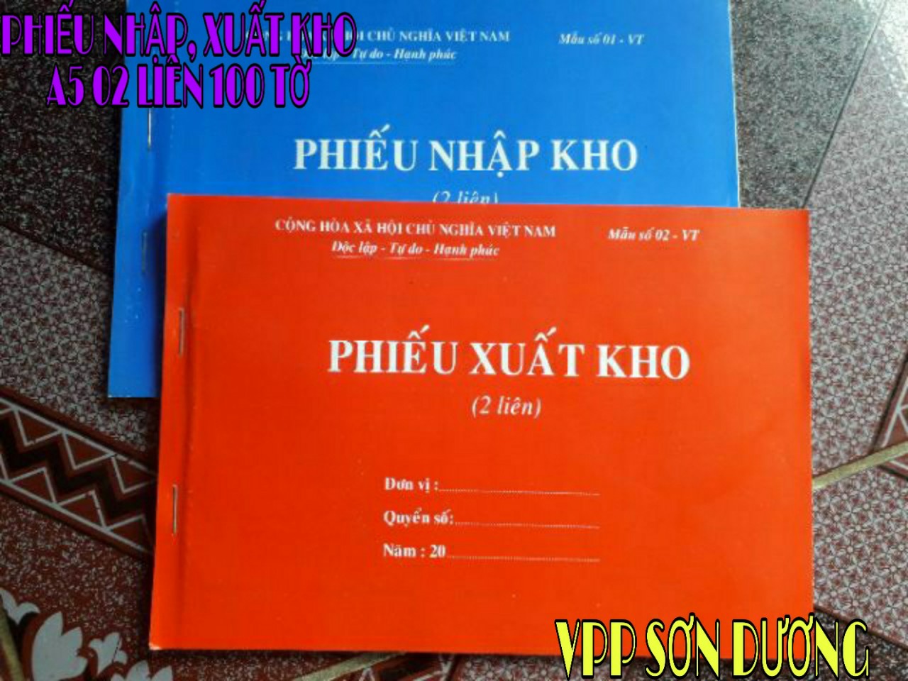 Combo 3 quyển phiếu Xuất Kho/ Nhập Kho 100 tờ (Tặng bút bi nến viết trơn đều mực)