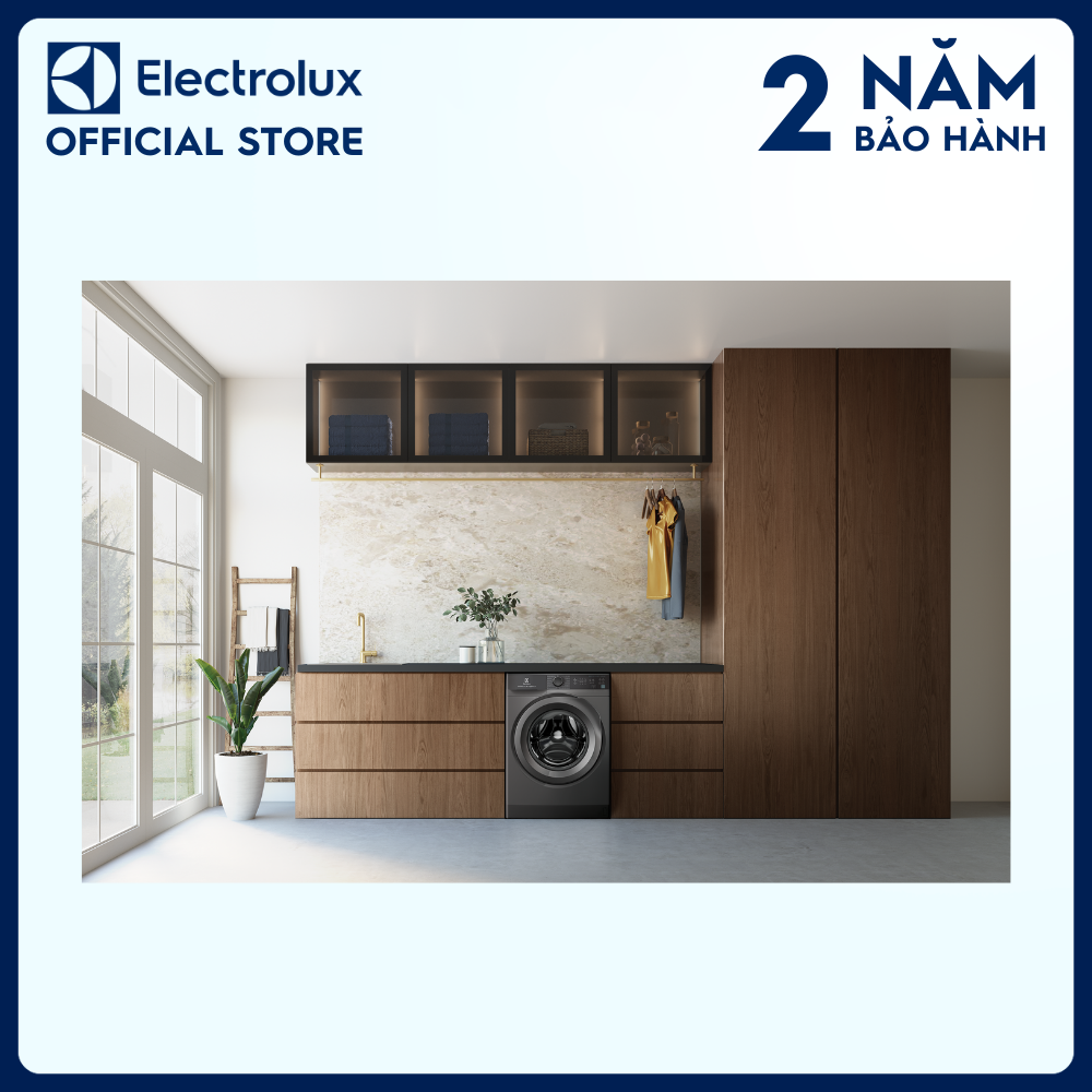 [Free Giao lắp] Máy giặt cửa ngang Electrolux 10kg UltimateCare 300 EWF1024M3SB - Xám đen Onyx diệt 99.9% vi khuẩn, giảm dị ứng, Tiết kiệm điện [Hàng chính hãng]