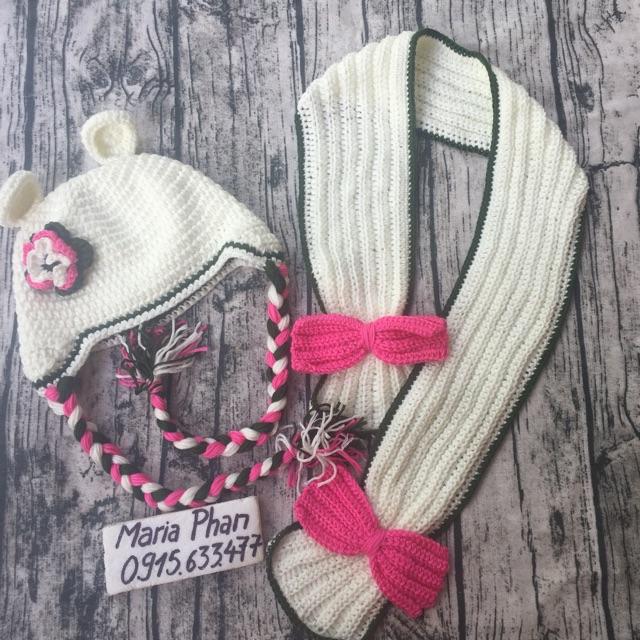 Combo khăn và mũ len cho bé