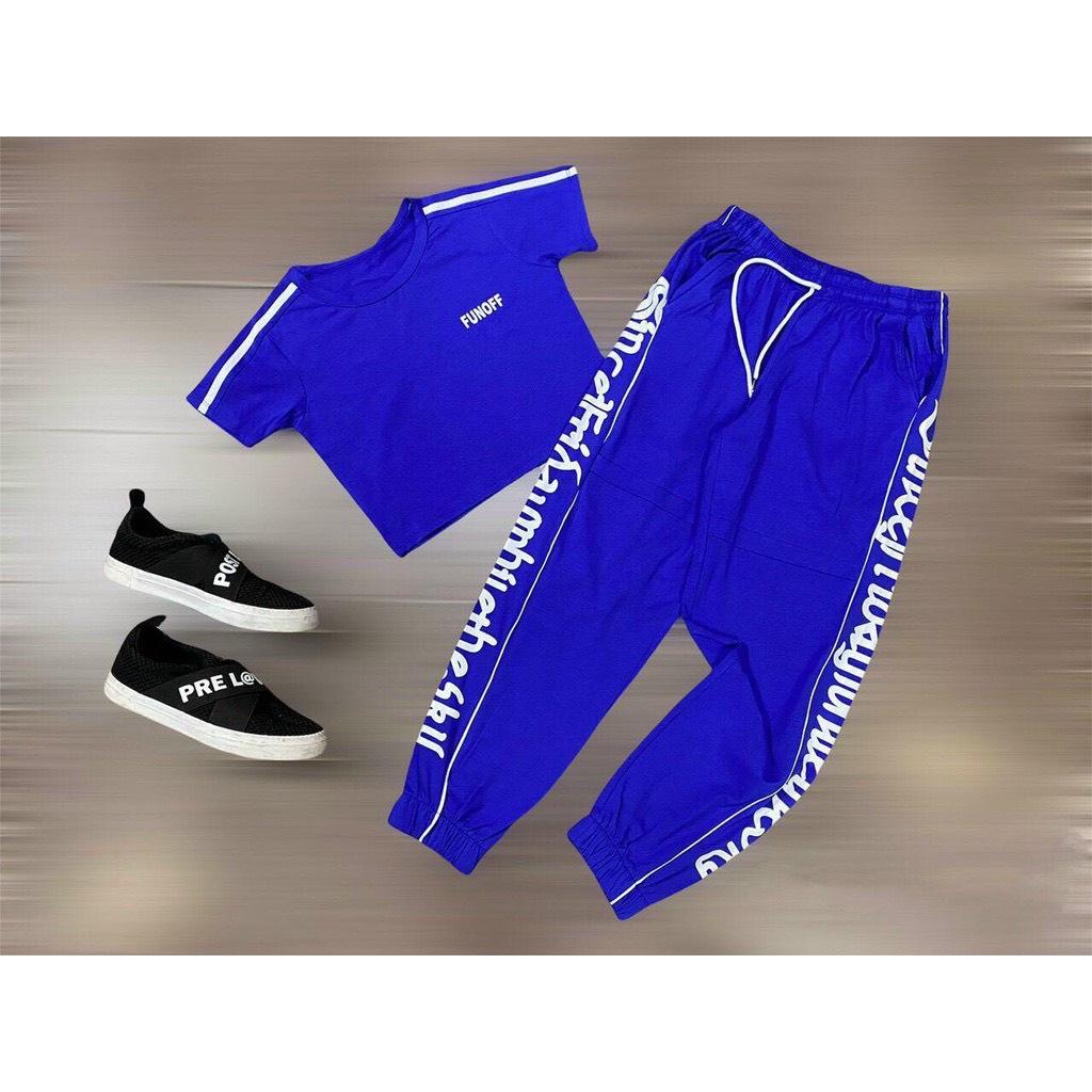 Bộ tập Yoga Gym Aerobic Zumba quần jogger áo croptop chất cotton siêu mềm mịn đẹp