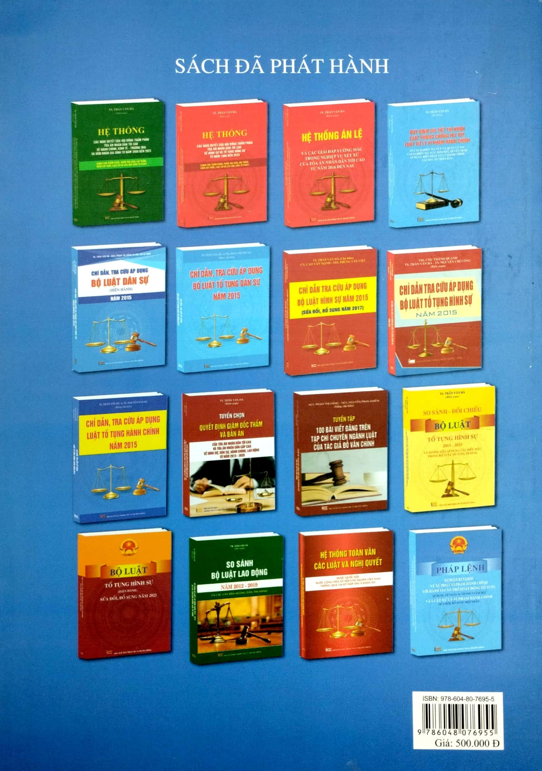 Hệ Thống Các Nghị Quyết Của Hội Đồng Thẩm Phán Tòa Án Nhân Dân Tối Cao Về Dân Sự Và Tố Tụng Dân Sự Từ Năm 1990 Đến 2023 (Dành Cho Phẩm Phán, Thẩm Tra Viên, Hội Thẩm, Kiểm Soát Viên, Luật Sự Và Các Học Viên Tư Pháp)