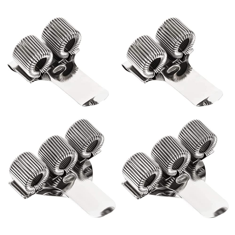 Người giữ túi bỏ túi kẹp pin clip, 10 miếng kim loại có giá đỡ bằng thép không gỉ kẹp bút chì clip been clip bạc ba lỗ/2 lỗ giữ bút kim loại cho nhà, văn phòng, bác sĩ, phi công