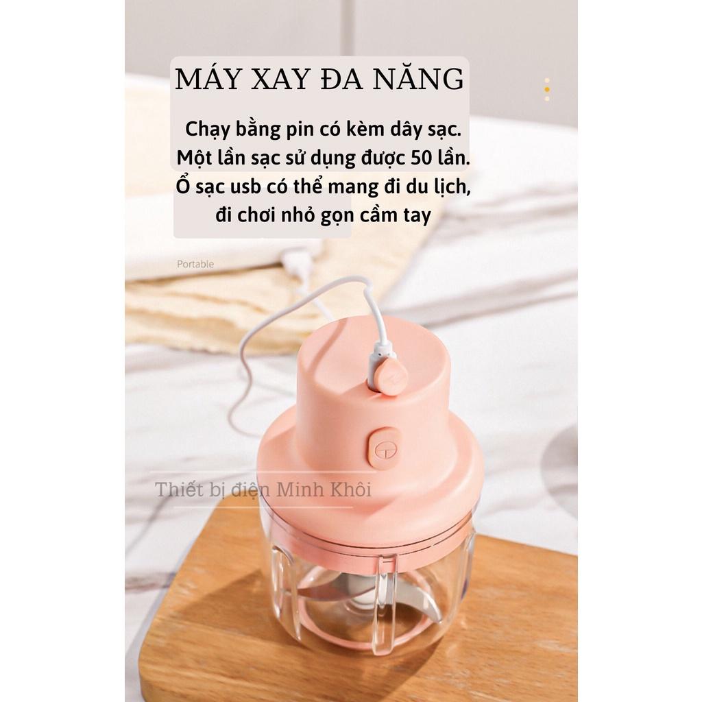 Máy xay đa năng, máy say tỏi ớt mini cầm tay, cháo ăn dặm dung tích 250ml