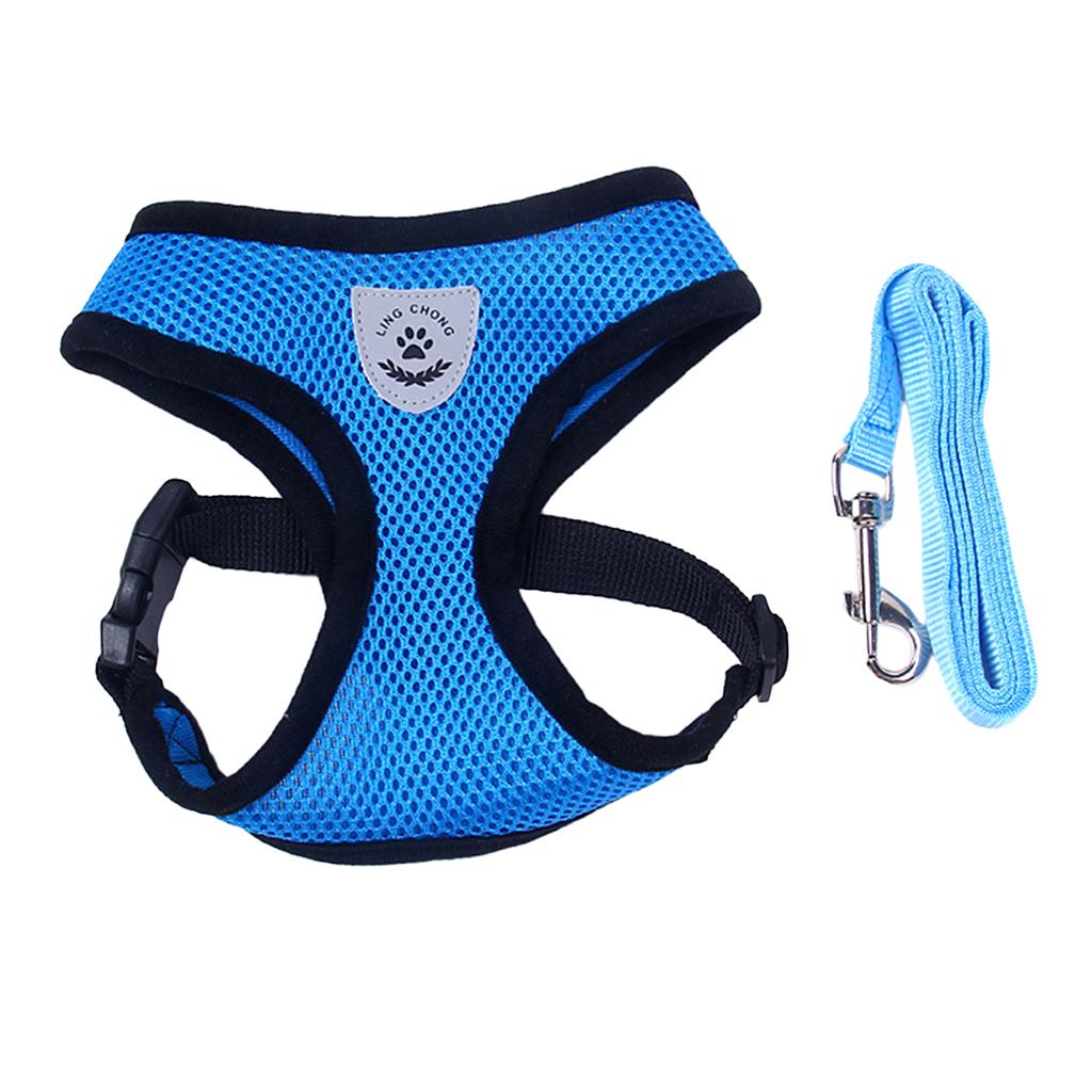 Adjustable Dog Leash Set Puppy Harness Vest Traction Rope Breathable