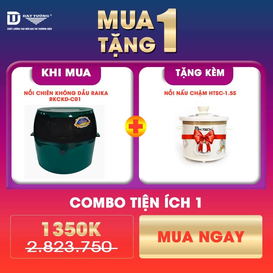 Combo Tiện Ích 1 : Nồi Chiên Không Dầu Cơ + Nồi Nấu Chậm - hàng chính hãng