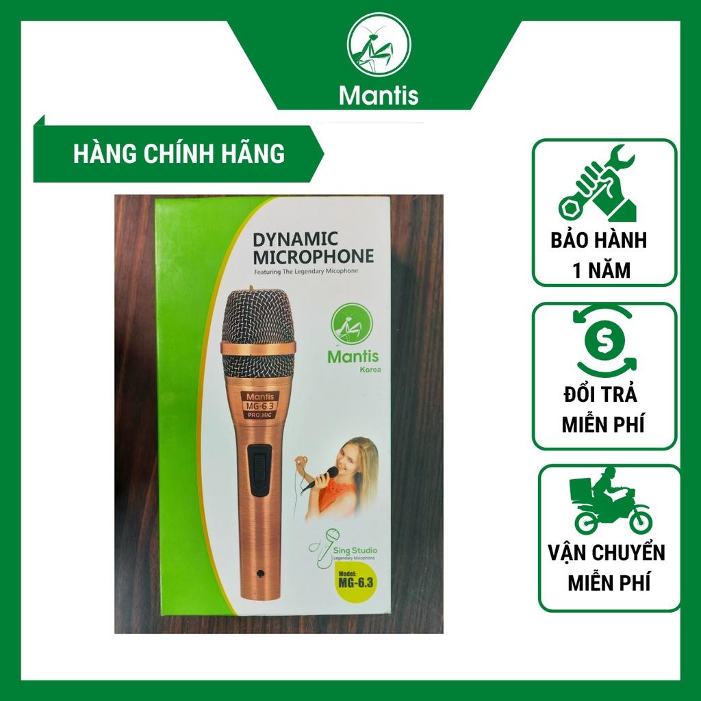 Micro Hát Karaoke Có Dây Mantis MG-6.3 Có Dây Dài 6m cầm nặng tay