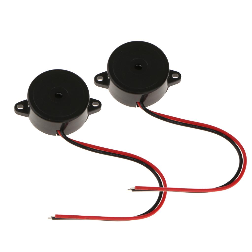 Hoạt Động Piezo Buzzer DC 1.5-15V 85dB Với 2 Dây Dẫn Điện Alarmer 2 Gói