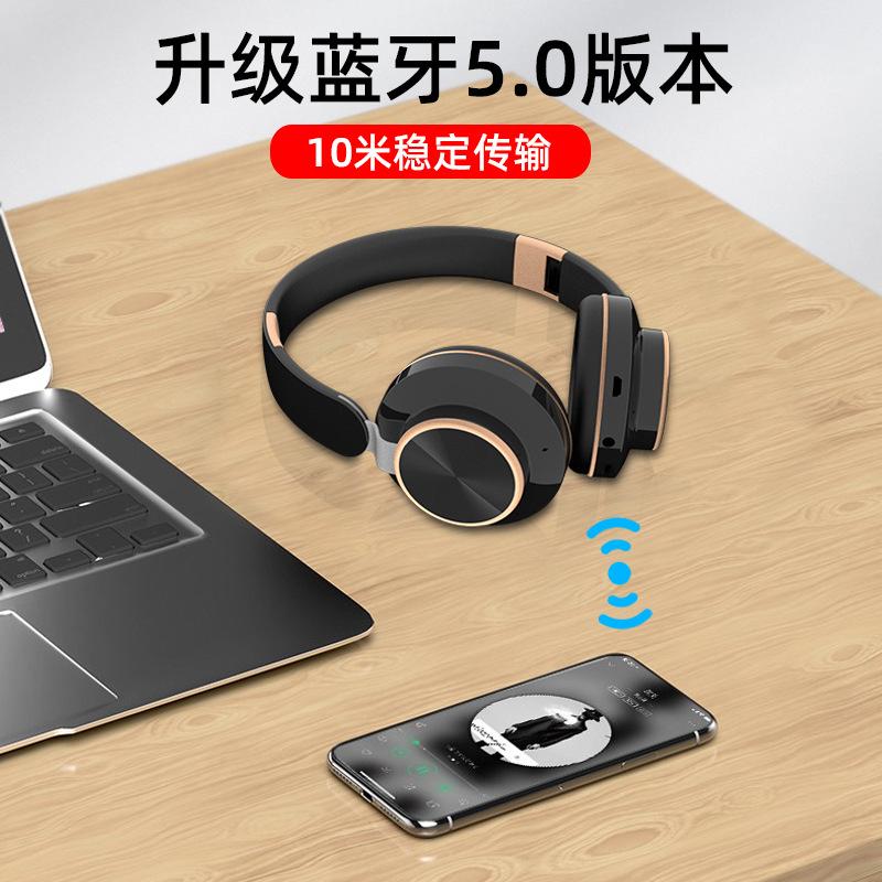 Giá thấp nhất mới gắn trên đầu Tai nghe Bluetooth thể thao không dây loa siêu trầm âm thanh nổi thẻ cắm điện thoại di động tai nghe máy tính