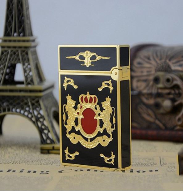 Vỏ Hột Quẹt Bật Lửa  Upon D13 Họa Tiết Sơn Mài Vương Miệng Hoàng Gia - Dùng Ga Đá Cao Cấp