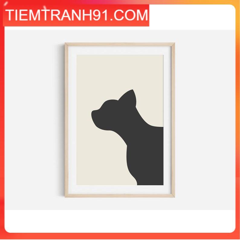 Tranh treo tường | Tranh nghệ thuật trừu tượng - Cat Print, Modern wall art, abstract art, Animal print, black cat art