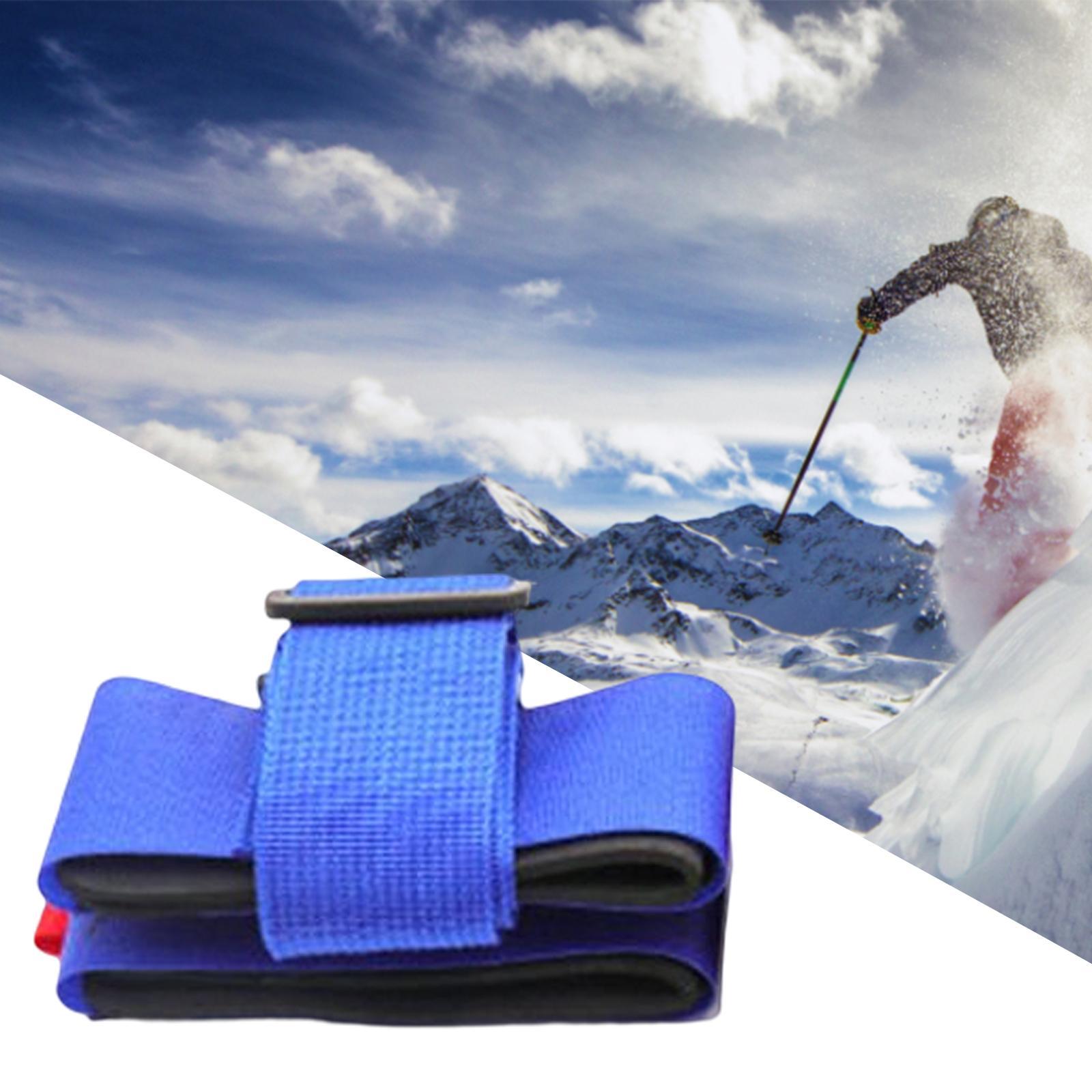 2 Pieces Ski Strap, Nylon Braid Handheld Handle Belt Ski Gear Holder Portable Durable Ski Pole Shoulder Strap for Ski Board Winter Sports