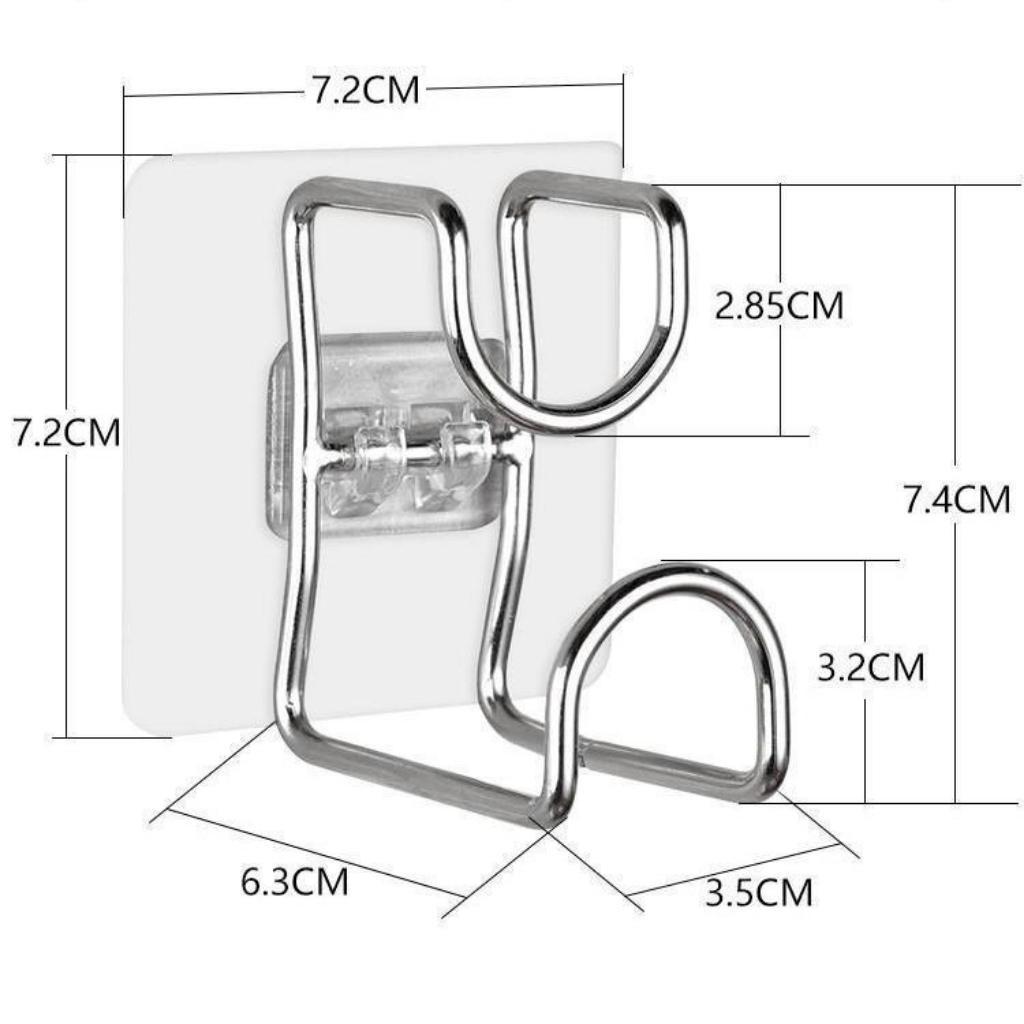 Móc Inox Dán Tường Treo Thau, Chậu, Khăn Tắm - Miếng Dán Gắn Tường Treo Đồ Nhà Bếp Phòng Tắm