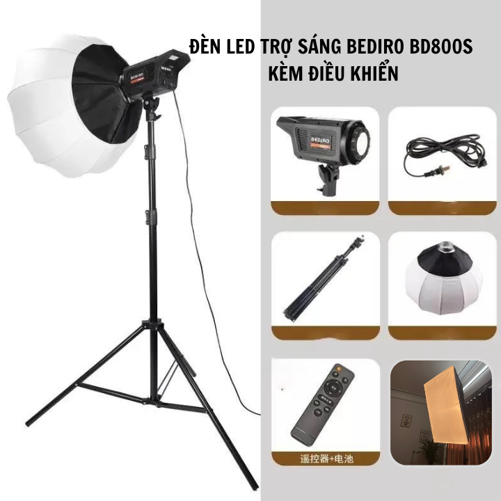 Bộ đèn LED trợ sáng Sothing Bediro BD800S kèm điểu khiển nhiệt độ màu từ 2700K đến 6500K- Hàng chính hãng