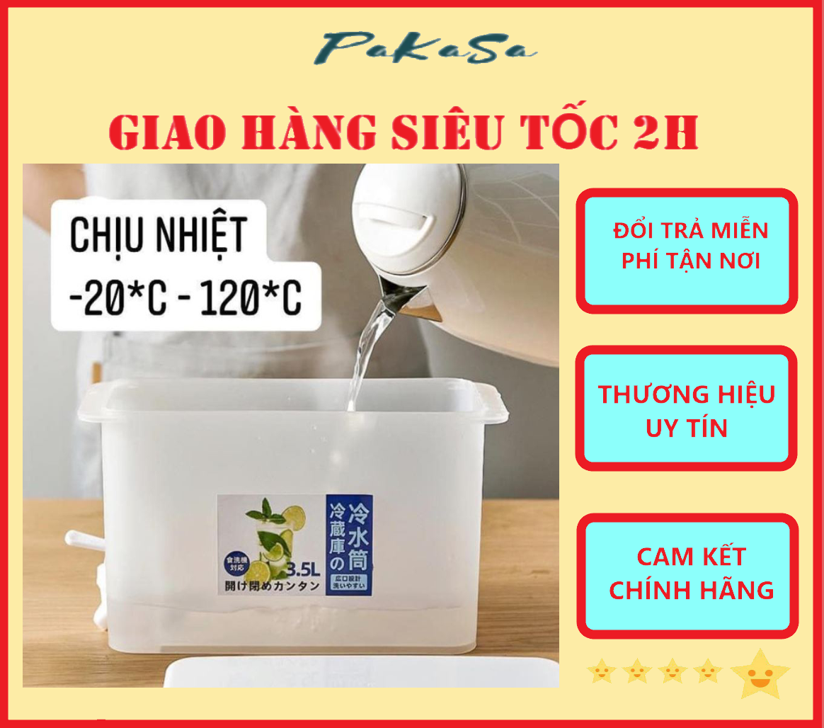 Bình Đựng Nước Có Vòi 3,5L Để Trong Tủ Lạnh Tiện Lợi Đa Năng Hàng Loại 1 - Chính Hãng