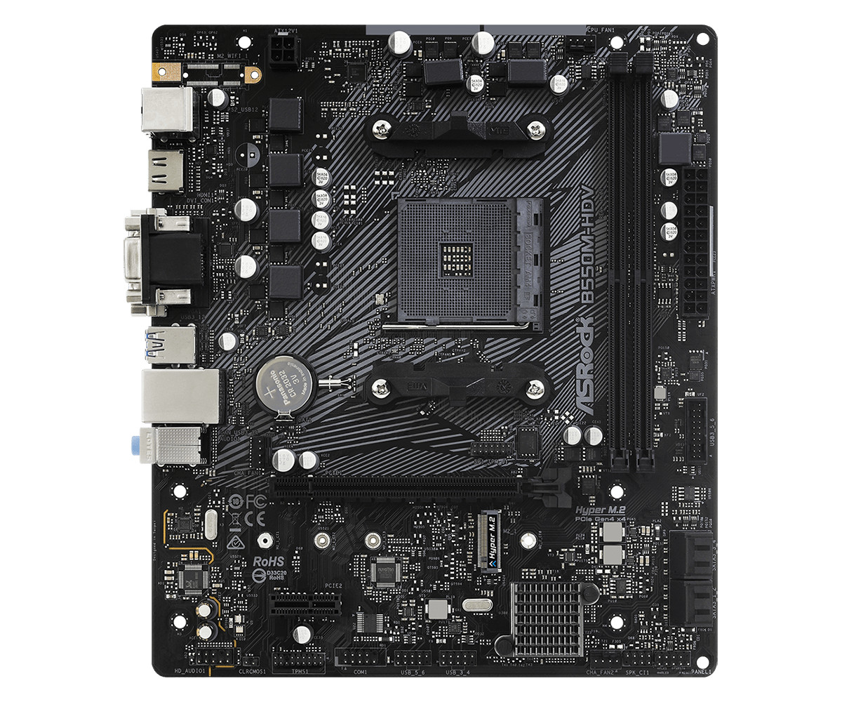 Bo mạch chủ Mainboard ASRock B550M-HDV Supports 3rd Gen AMD AM4 Ryzen - Hàng Chính Hãng