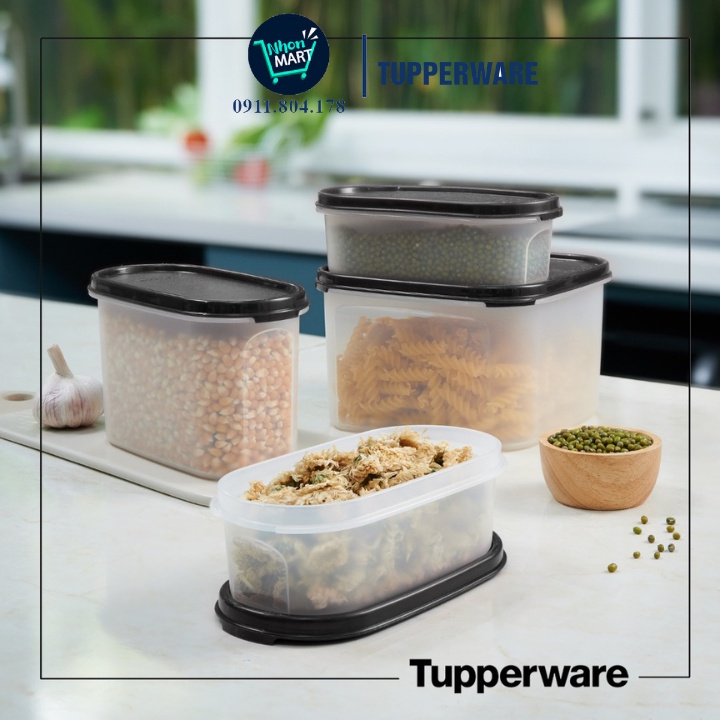 Bộ 4 hộp kệ bếp Modular Mates Starter Hộp Đựng Thực Phẩm Chất Nhựa Nguyên Sinh An Toàn Sức Khỏe
