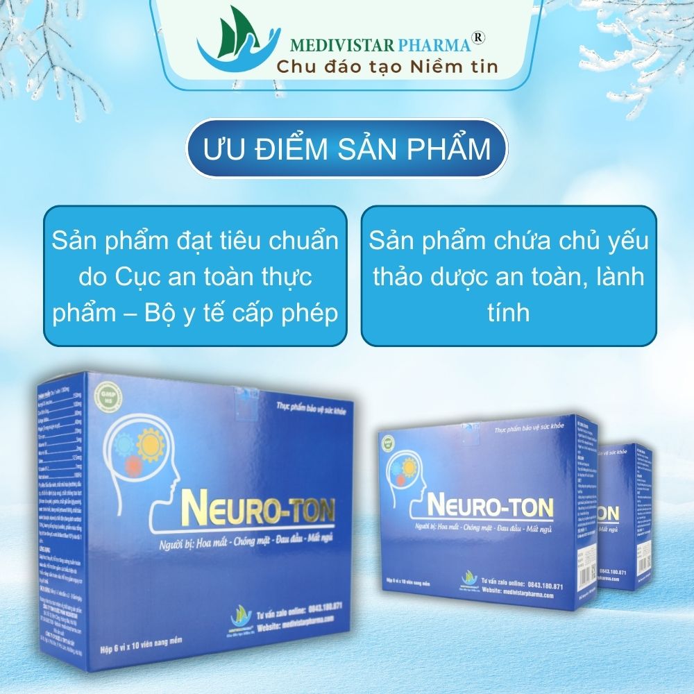 Bổ Não NEUROTON Dành Cho Người Già Hỗ Trợ Cải Thiện Mất Ngủ, Suy Giảm Trí Nhớ, Tăng Cường Tuần Hoàn Máu 60 Viên/Hộp