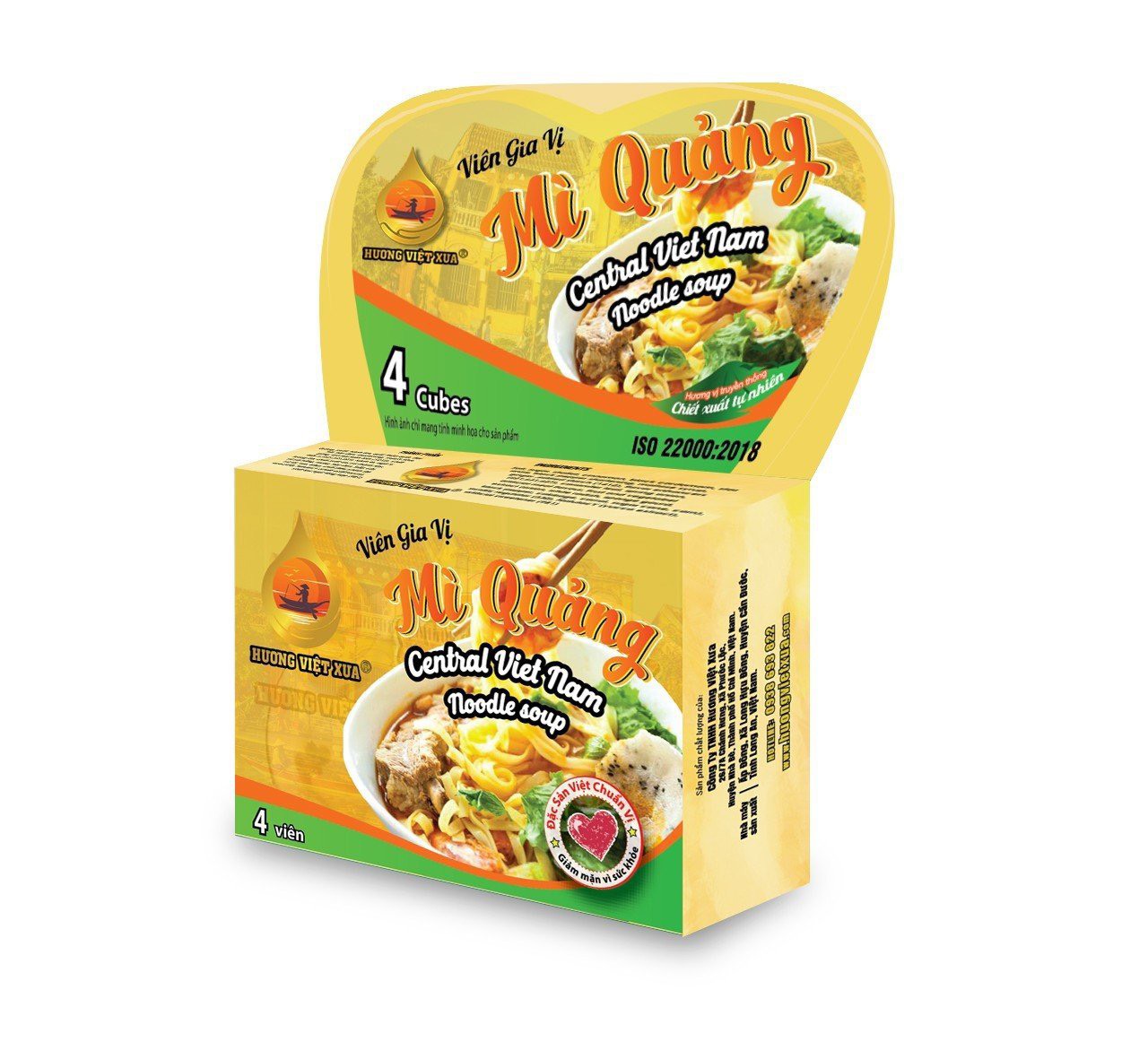 MUA 12 hộp TẶNG 2 hộp bất kỳ Viên gia vị Mì Quảng Hương Việt Xưa