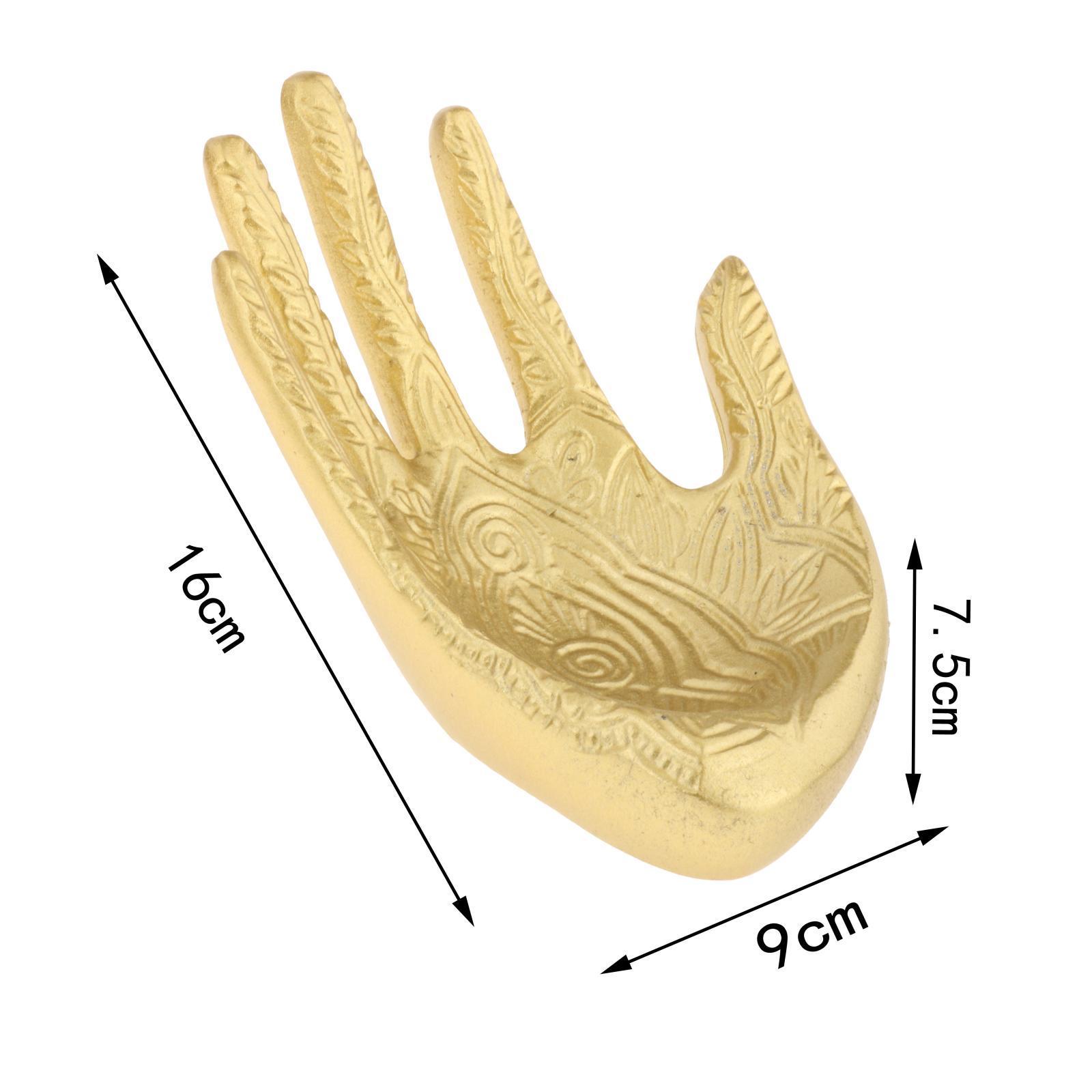 Set of 2 Resin Buddha Hands Jewelry Display Stand Trays Rack Golden Black