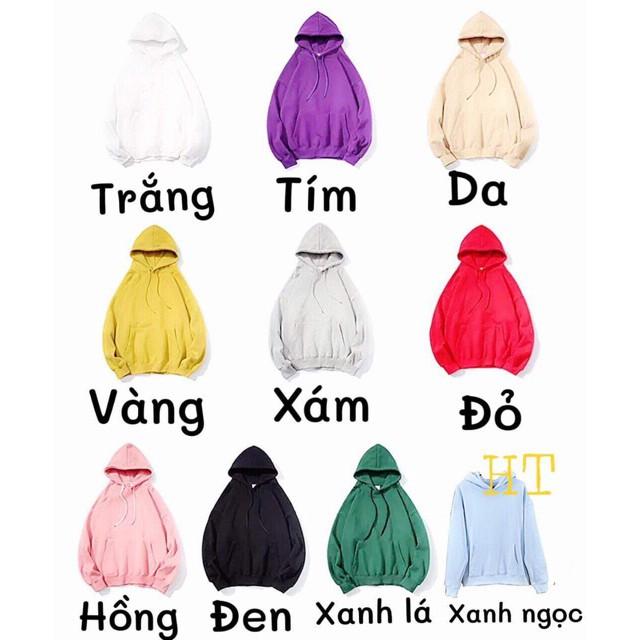 Áo hoodie nỉ trơn baisic HT12