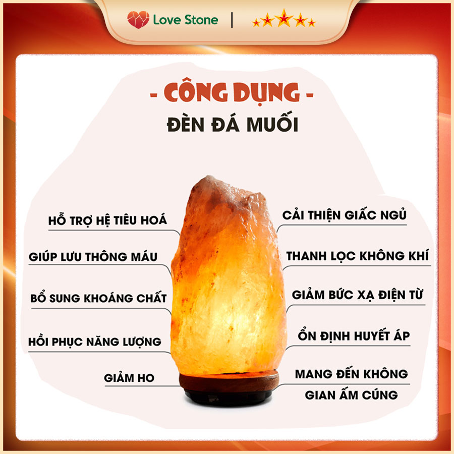 Đèn đá muối tự nhiên Himalaya Love Stone